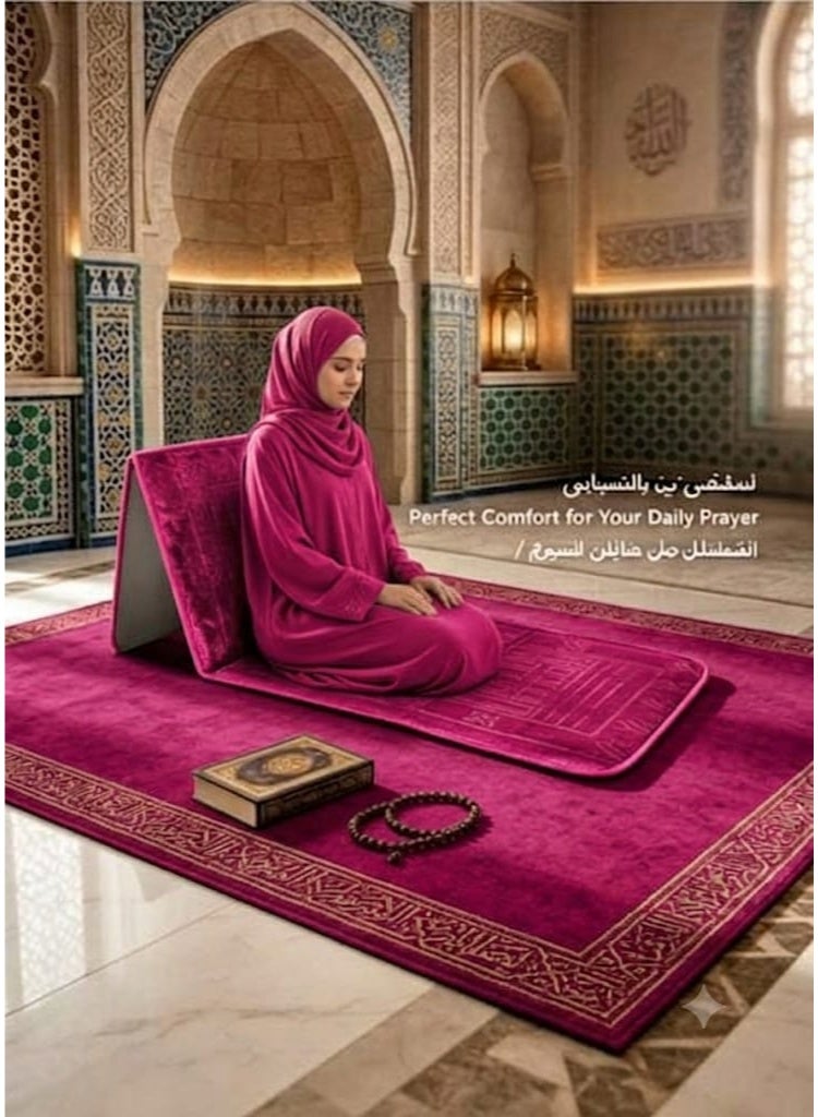 Foldable Padded Prayer Mat with Ultra-Soft Velvet Cushion - Image 1