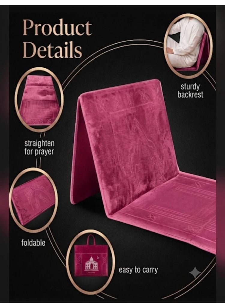 Foldable Padded Prayer Mat with Ultra-Soft Velvet Cushion - Image 4
