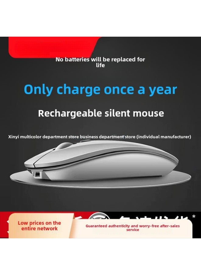 Wireless Mouse Bluetooth Dual-mode Rechargeable Silent Silent Game Business Office Tablet Notebook Desktop Wholesale-Specification:Space Silver/wireless Upgraded Version  Comes With Exclusive Mouse Pad - Official Standard  - Image 2