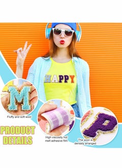 Y&D Patches for Clothing, Letter Patches, 26 Pcs Chenille Iron on A-Z Alphabet DIY Supplies  - Image 3