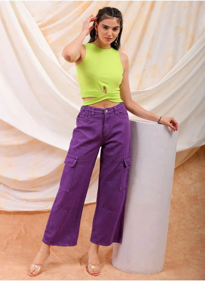 Freehand Women Fitted Casual Solid Crop Top