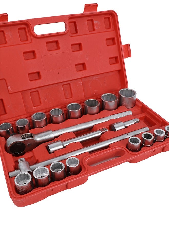 لوازم شنطة حبوب 3/4 بوصة 19 قطعة - مجموعة أدوات إصلاح السيارات تشمل مفتاح ربط، رؤوس شد، أعمدة تمديد، وحقيبة تخزين - أدوات ميكانيكية متعددة الأحجام للصيانة الشاملة للسيارات والشاحنات - Image 3