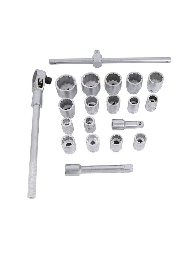 لوازم شنطة حبوب 3/4 بوصة 19 قطعة - مجموعة أدوات إصلاح السيارات تشمل مفتاح ربط، رؤوس شد، أعمدة تمديد، وحقيبة تخزين - أدوات ميكانيكية متعددة الأحجام للصيانة الشاملة للسيارات والشاحنات - Image 4