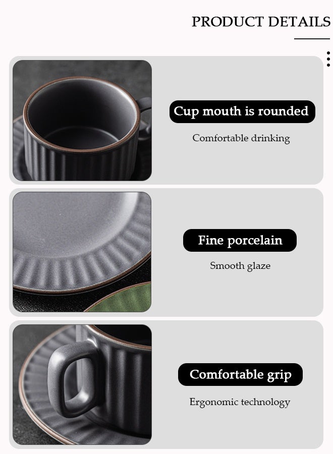 DUNISO Tea Cup and Saucer Set,  Porcelain Espresso Coffee Cup with Saucer and Spoon, Ceramic Tea and Coffee Mugs for Home,Office Elegant Afternoon Tea and Artful Coffee Enjoyment - Image 5