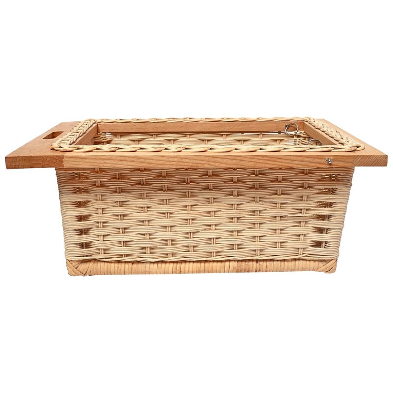 KYNE KYNE Wicker Basket for Kitchen with Wooden ChannelsRunners Pull out Cane Storage for Vegetables Fruits Durable EasytoClean Cabinet Organizer for Kitchen 16 W X 20 L X 8 H  - Image 3