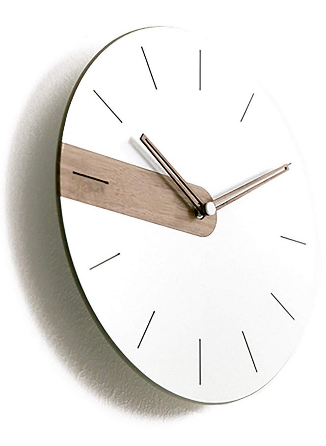 Stephanie Imports - Modern Minimalist Exposed Wood Silent Wall Clock (Numberless) - Image 1