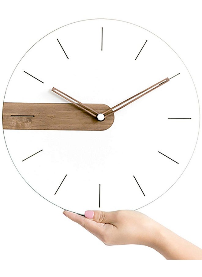 Stephanie Imports - Modern Minimalist Exposed Wood Silent Wall Clock (Numberless) - Image 1