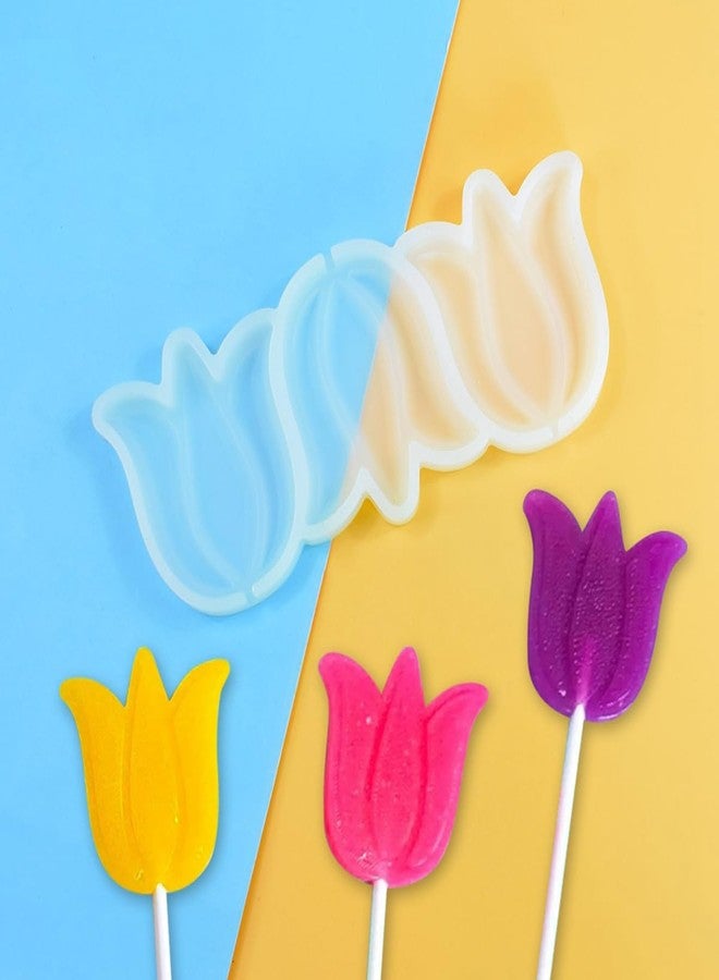 mostsom Weihnachten Tulip Flower Design Lollipop Silicone Mold DIY Easter Chocolate Candy Fondant Mould Cake Decorating Tool 2pcs (I_Weihnachten Tulip Flower) - Image 1