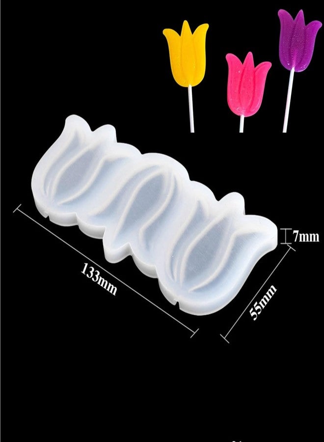 mostsom Weihnachten Tulip Flower Design Lollipop Silicone Mold DIY Easter Chocolate Candy Fondant Mould Cake Decorating Tool 2pcs (I_Weihnachten Tulip Flower) - Image 5
