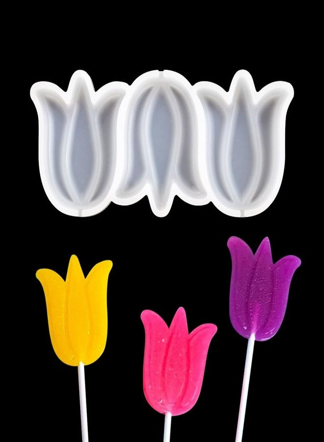 mostsom Weihnachten Tulip Flower Design Lollipop Silicone Mold DIY Easter Chocolate Candy Fondant Mould Cake Decorating Tool 2pcs (I_Weihnachten Tulip Flower) - Image 4