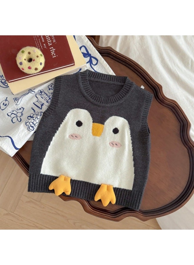 Children's Baby Knitted Vest Outerwear Spring Autumn Unisex Baby Warm Vest Stylish Sleeveless Jacket