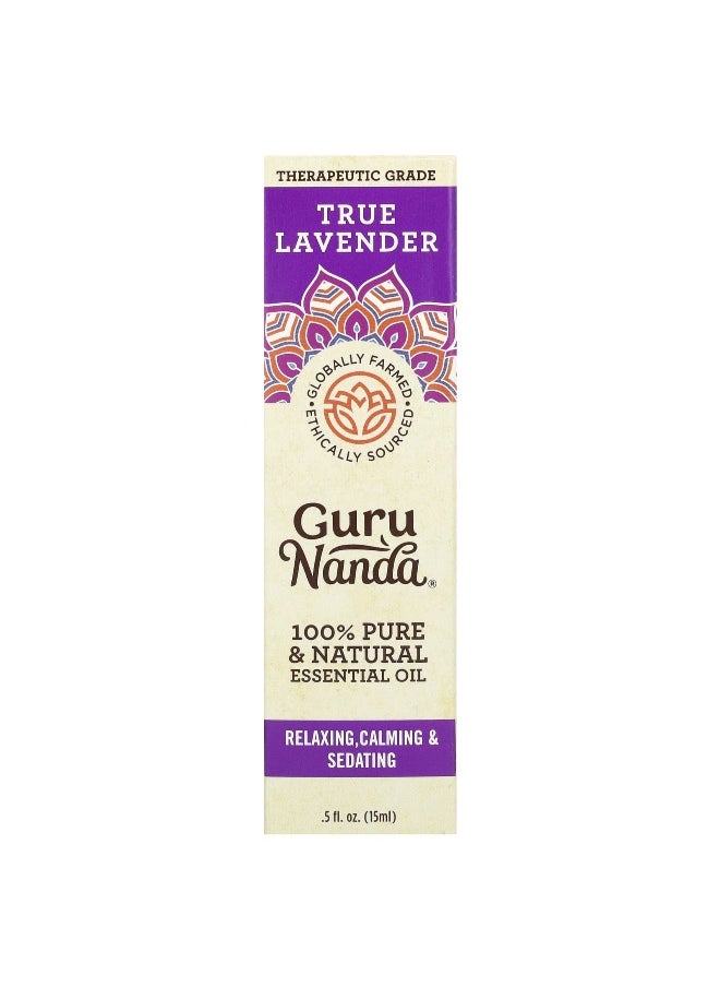 GuruNanda - GuruNanda, 100% Pure & Natural Essential Oil, True Lavender, 0.5 fl oz (15 ml) - Image 1