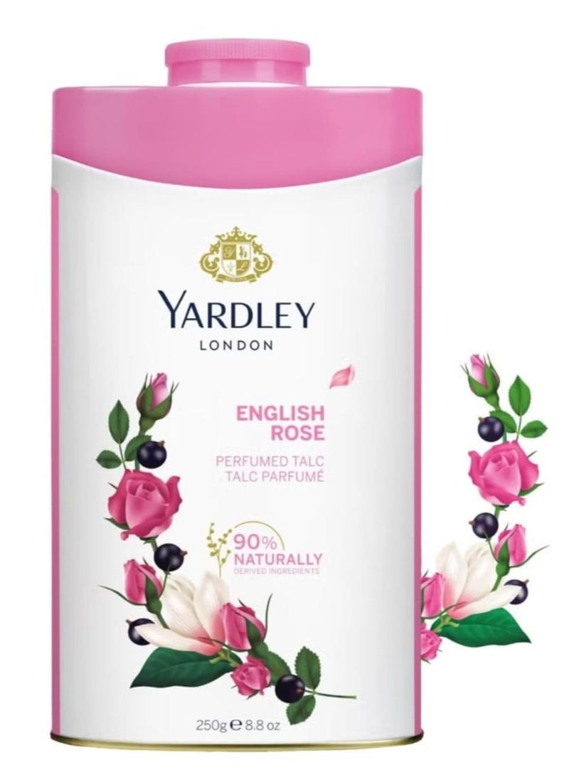 Yardley English Rose Perfumed Talcum Body Powder, All Day Fragrance, Soft and Feminine Freshness- 250 gm  - Image 1