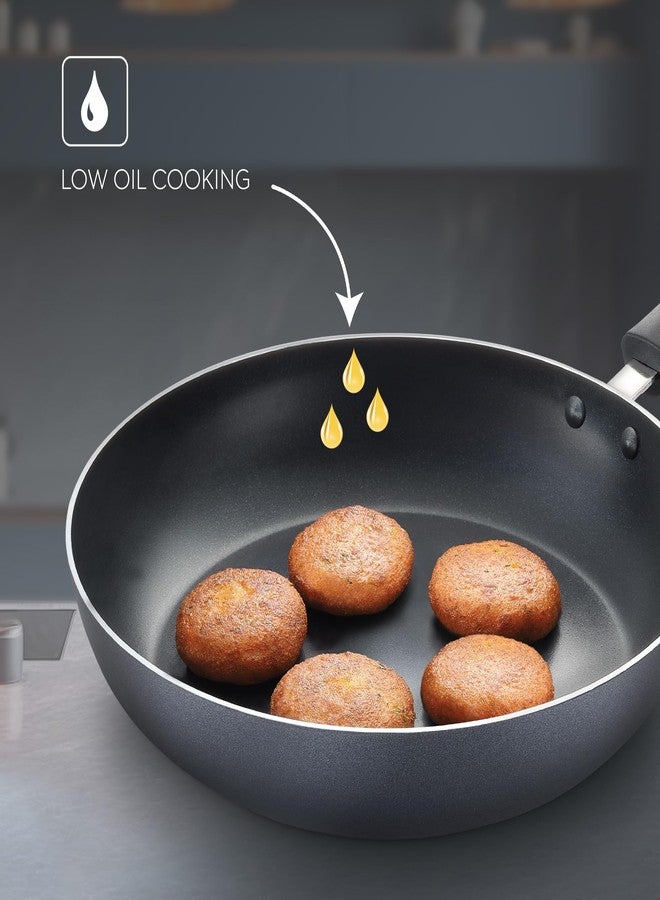 Judge by Prestige 24Cm (1.6L) Everyday Non-Stick Fry Pan (Aluminium) |Low Oil Cooking | Easy to Clean |Cool Touch Handle, Black - Image 3