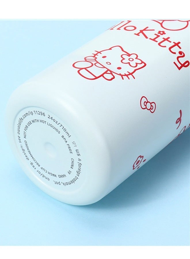 AACHEN 24oz Owala x Hello Kitty Pink White Quartz Water Bottle Limited Edition - Image 3