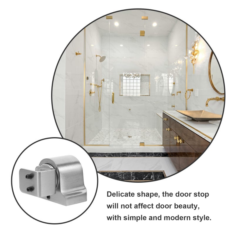 1 Set Glass Door Floor Mount Door Shower Door Stop Push Door Catch with Accessories - Image 5