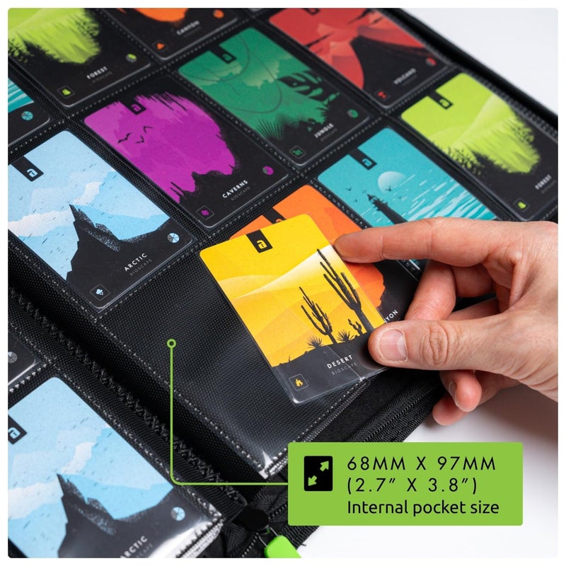 Vault X 12 Pocket Trading Card Zip Binder, 480 Cards, Premium Exo-Tec Album Material, 20 Side-Loading Pages, Folder for Collectible Card Games, Sports, TCG (Green) - Image 5