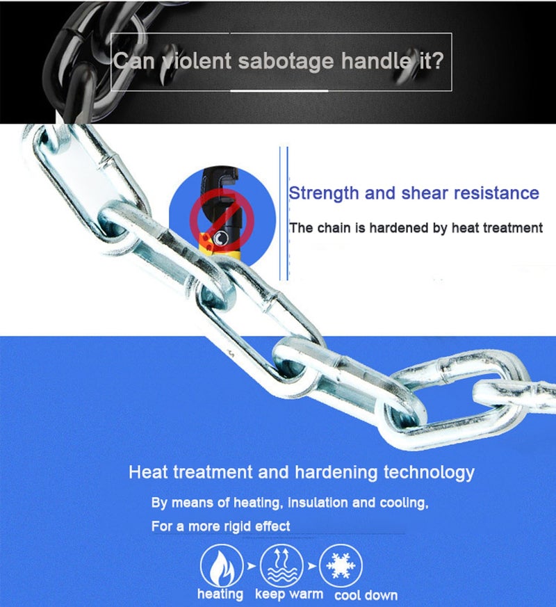 Auto Hub Heavy Stainless Steel Bike Chain Lock- Anti Theft - Image 3