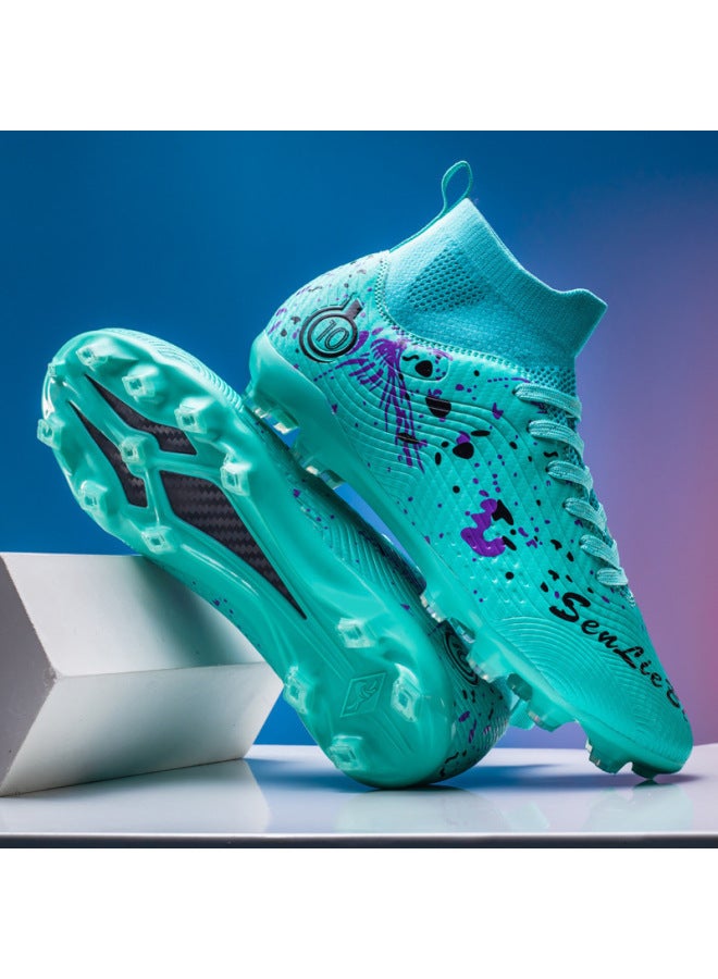 High-top Soccer Shoes For Boys And Girls, Turf Shoes Tf, Adult Training Shoes, Breathable And Anti-slip Long Studs Professional Sports Shoes