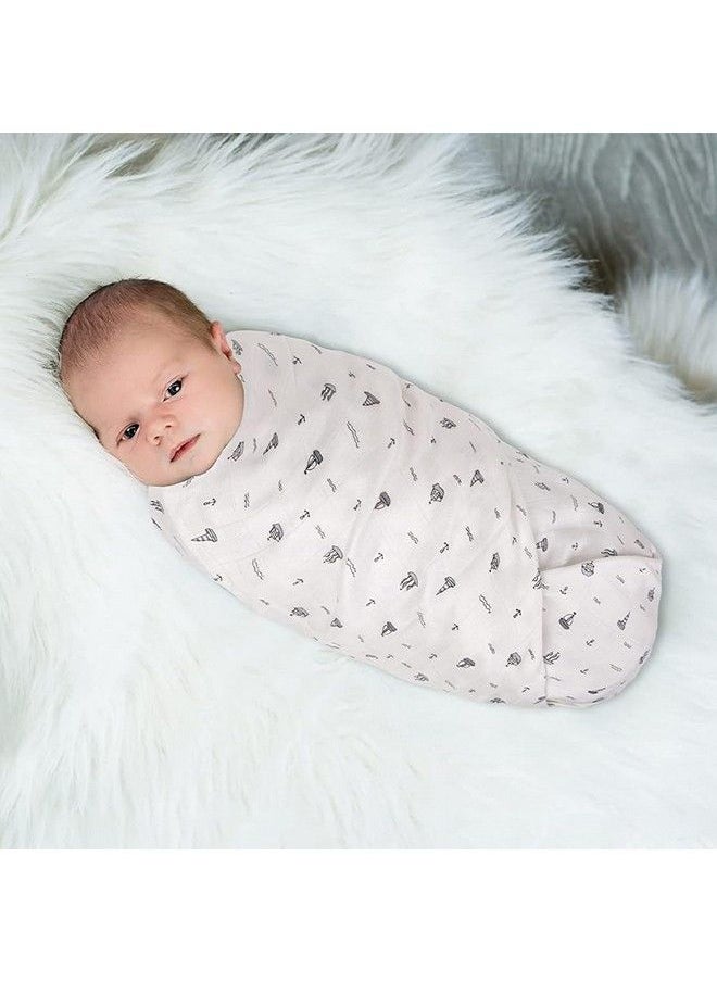 Mush - 100% Bamboo Swaddle : Ultra Soft Breathable Thermoregulating Absorbent Light Weight And Multipurpose Bamboo Wrapper Baby Bath Towel Blanket (1 Sea Grey) - Image 1