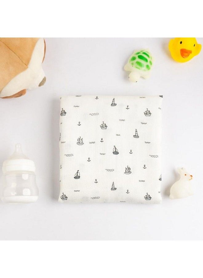Mush - 100% Bamboo Swaddle : Ultra Soft Breathable Thermoregulating Absorbent Light Weight And Multipurpose Bamboo Wrapper Baby Bath Towel Blanket (1 Sea Grey) - Image 1