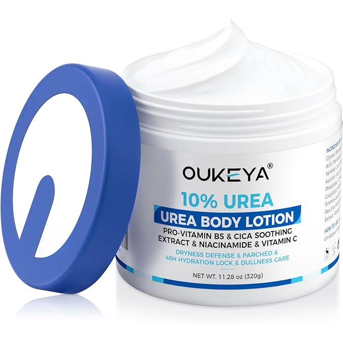 OUKEYA Urea Cream 10% Body Lotion for Dry Chapped Skin, 11.28 Oz - Image 1