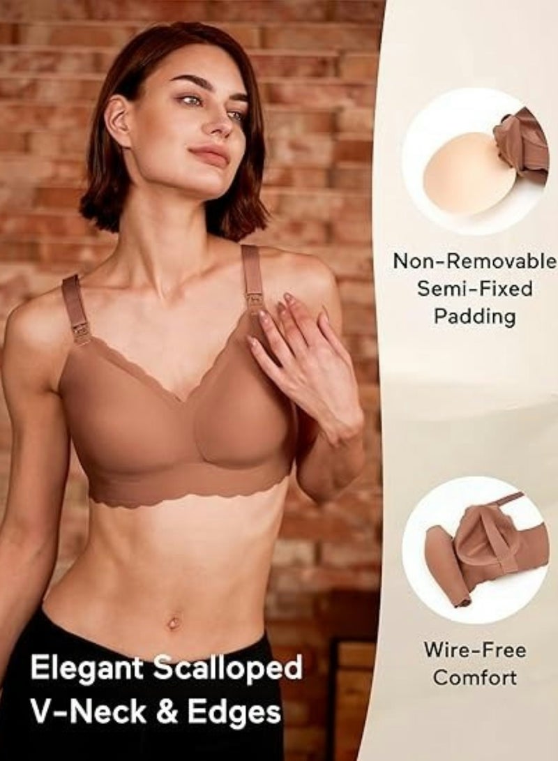 Lupantte حمالات صدر للرضاعة لراحة الأمومة حمالات صدر للحمل حمالات بدون درزات مع موسع إضافي - Image 4