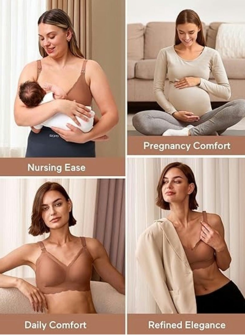 Lupantte حمالات صدر للرضاعة لراحة الأمومة حمالات صدر للحمل حمالات بدون درزات مع موسع إضافي - Image 5