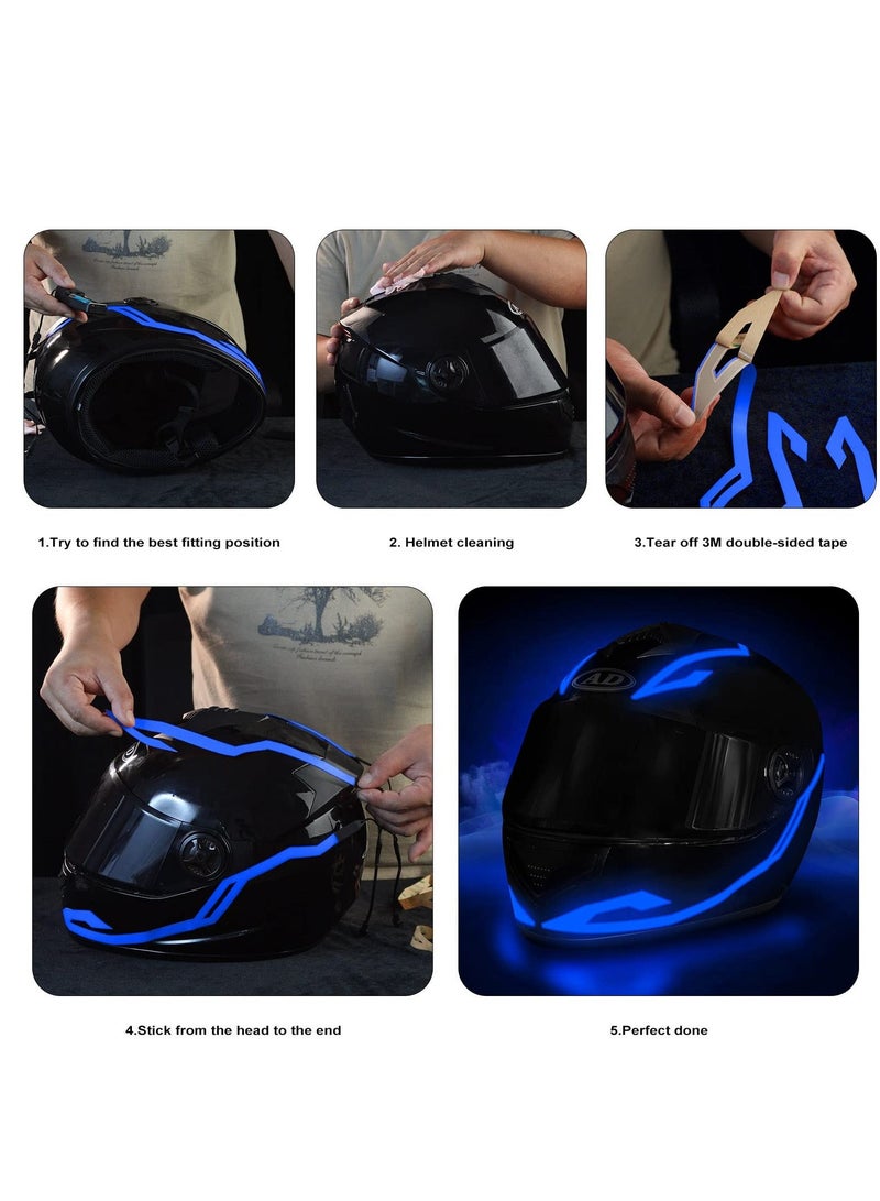 Loquat Motorcycle Helmet Light, 3 Modes Driving EL Light Strips, Helmet Light Strip, Night Riding Signal Light Decoration Kit, Safety Alert Function, No Heat u0026 No UV Rays, Suitable for Most Helmets - Image 3