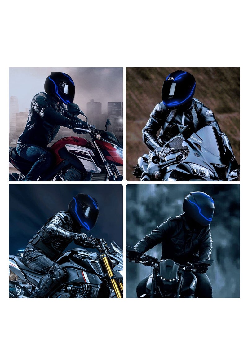 Loquat Motorcycle Helmet Light, 3 Modes Driving EL Light Strips, Helmet Light Strip, Night Riding Signal Light Decoration Kit, Safety Alert Function, No Heat u0026 No UV Rays, Suitable for Most Helmets - Image 2