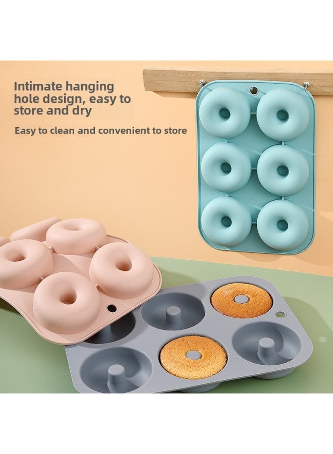 6 Donut Cake Mold Silicone Baking Household Silicone Baking Tray Oven Special Food Grade-Specifications:(food Grade) 6 Even Pink - Image 3