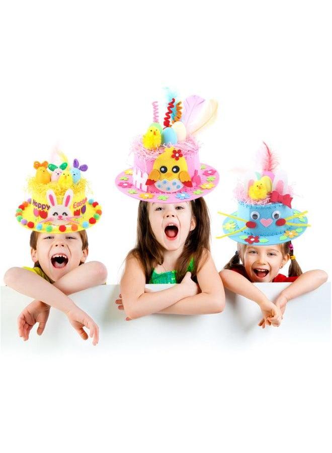 Easter Diy Hat Making Kit Colorful Egg Decorated Creative Gift Rabbit For Kindergarten Kids Toy Puzzle Building Set-Color:Thanksgiving (Pink)  - Image 5