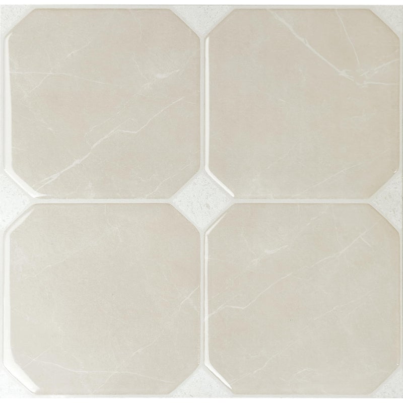 SMART TILES Peel and Stick Backsplash - 5 Sheets of 7,75" x 7,75" Betera Beige - 3D Adhesive Peel and Stick Tile Backsplash for Kitchen, Bathroom, Wall Tile - Image 1
