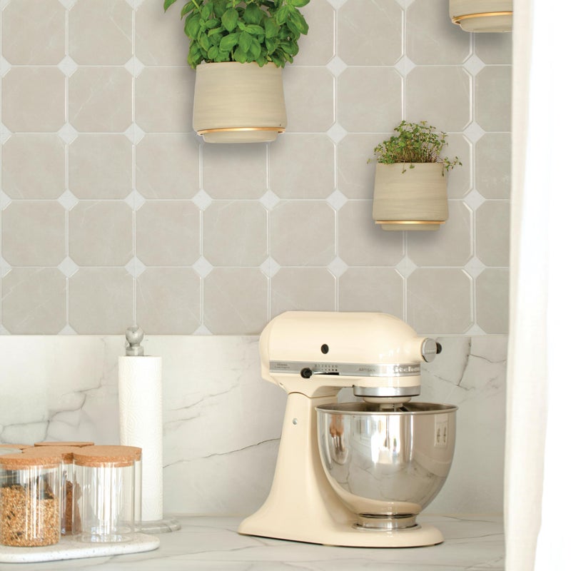 SMART TILES Peel and Stick Backsplash - 5 Sheets of 7,75" x 7,75" Betera Beige - 3D Adhesive Peel and Stick Tile Backsplash for Kitchen, Bathroom, Wall Tile - Image 4
