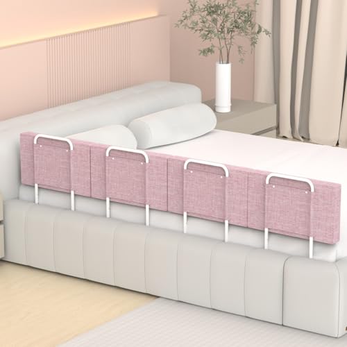 OCBAiLi Bed Rail Bed Bumper for Toddlers Kid 787 Inch Bed Side Rails Safety for Queen King Full Twin Bunk Dorm Beds to Prevent Falls Bed Barrier for Dogs Easy Installation Pink 4 Packs - Image 1