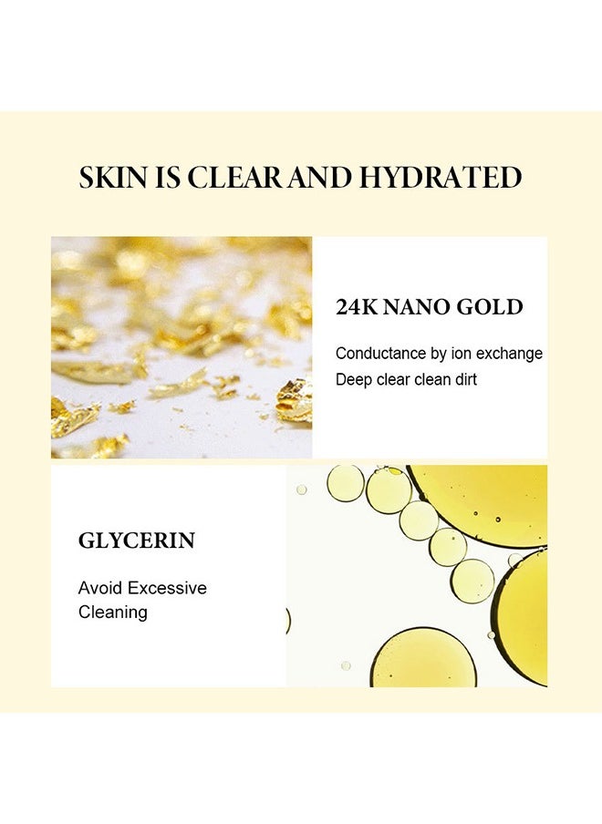 GREENKOU 24k Gold Essence Soap-Plant Handmade Gold Leaf Soap Deep Cleansing Skin Care Exfoliating 100  - Image 4