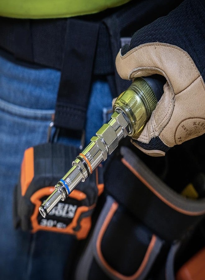 Klein Tools 328091 9-in-1 Multi-Nut Driver Tool, Pass Through Driver with SAE Hex Nut Sizes from 3/16 to 3/4-Inch and Cushion-Grip Handle - Image 5