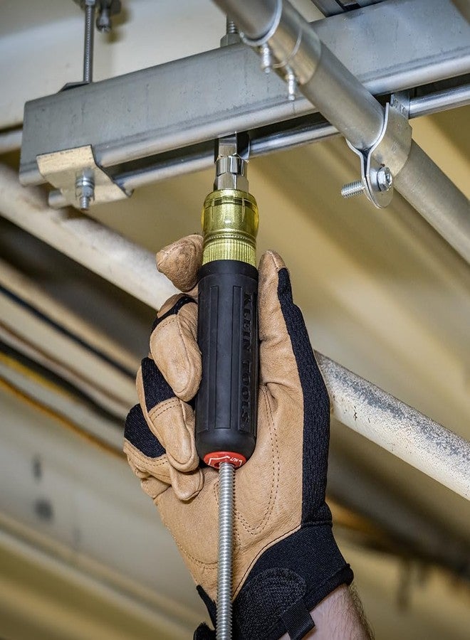 Klein Tools 328091 9-in-1 Multi-Nut Driver Tool, Pass Through Driver with SAE Hex Nut Sizes from 3/16 to 3/4-Inch and Cushion-Grip Handle - Image 4