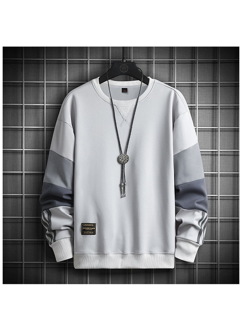 Large Size Fashionable Men's Long Sleeved Easy To Match Sports Hoodie T-shirt  - Image 1