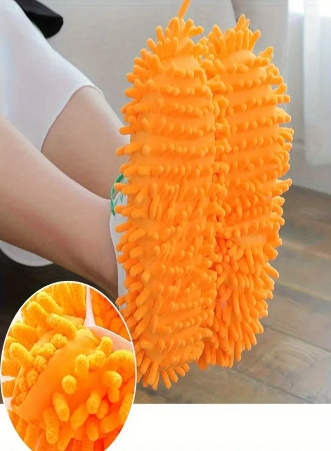 AROAQ 10pcs Microfiber Cleaning Slippers Shoe Covers – Washable Reusable Mop Socks for Floor Cleaning, Dust, Dirt & Pet Hair Removal – Multicolor Soft Chenille Slippers for Men, Women & Kids, Free Size - Image 5