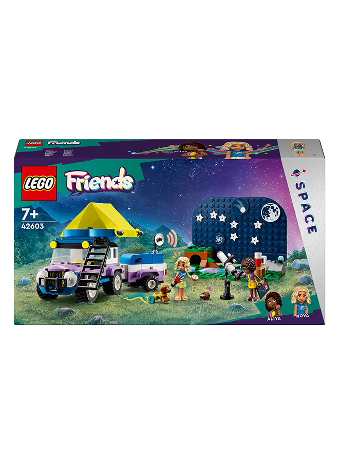 ليغو 42603 Friends Stargazing Camping Vehicle Set With Toy Telescope, 4X4 Adventures, Gift Idea, Girls And Boys Aged 7 Years And Over, Mini-Doll Characters Nova And Aliya, Dog Figure (364 Pieces)