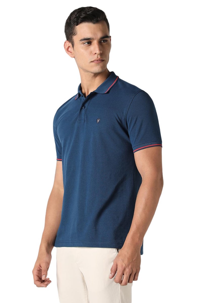 Van Heusen Men's Regular Fit Polo T-Shirt (VSKP517S011419_Nautical M) - Image 3
