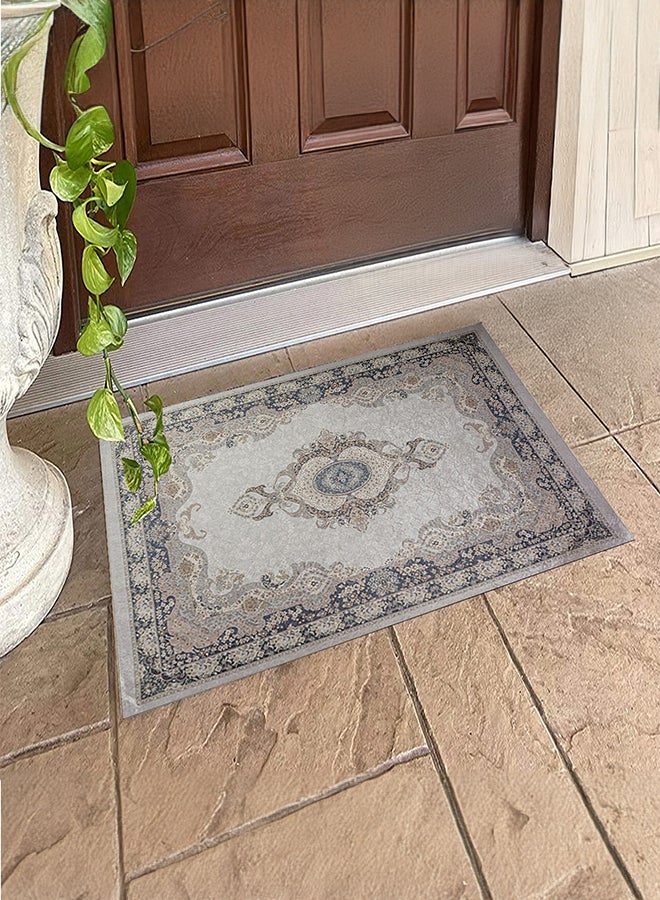 إن - هاوس دواسة باب وحمام ناعمة تركية مستطيلة من المخمل - رمادي - 60×40 سم - Image 1