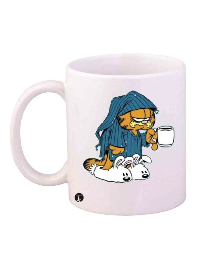 RKN Garfield Printed Mug White/Blue/Yellow Standard Size