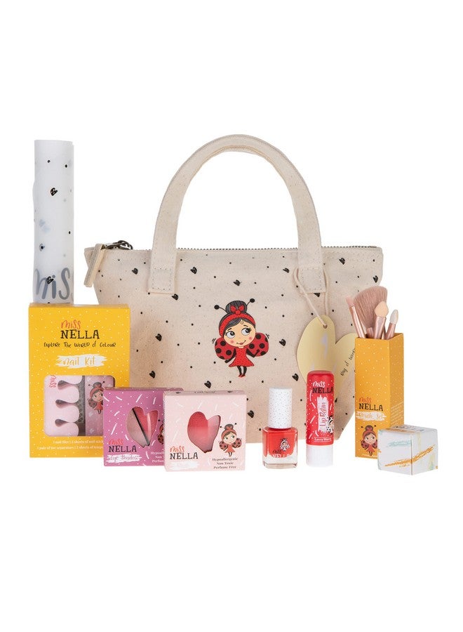 Miss NELLA Kids Bag Of Glamorous Picks Makeup & Nail Polish Set Safe And Fun Gift Hypoallergenic Dermatologically Tested Kid Friendly Non Toxic Cosmetic Bag Included Special Edition  - Image 1