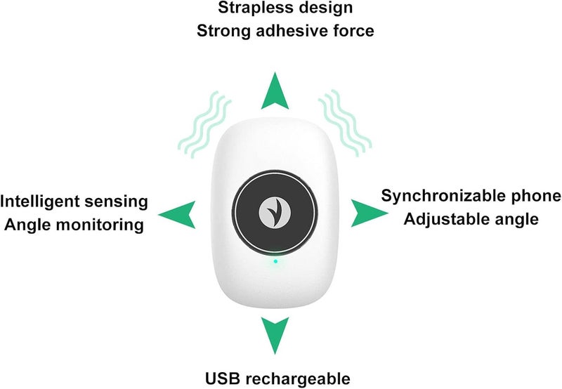 cheekyglo Intelligent Posture Vibration Reminder, Strapless Smart Sensor USB Rechargeable Posture Training Corrector, Vibrate Reminder, Trainer for Back, Use with APP for Posture Tracking - Image 5