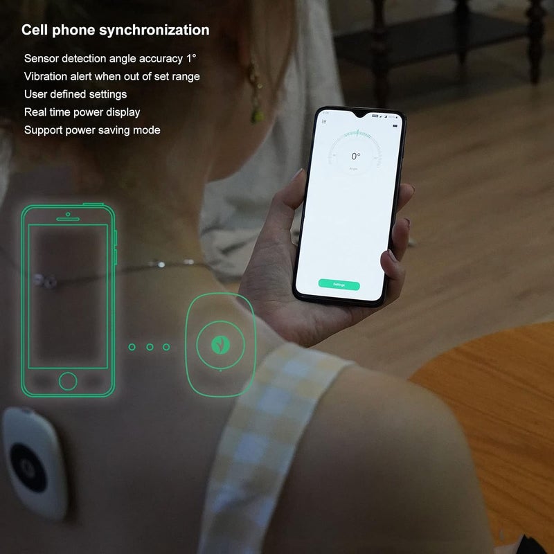 cheekyglo Intelligent Posture Vibration Reminder, Strapless Smart Sensor USB Rechargeable Posture Training Corrector, Vibrate Reminder, Trainer for Back, Use with APP for Posture Tracking - Image 4