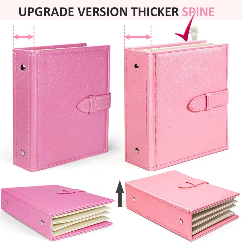tutata Enamel Pin Display Book, Portable Pin Trading Book, to Display and Trade Your Collection, 42 Pin Capacity, Leather Pin Holder, Fits Rubber Pin Back, Pink - Image 3