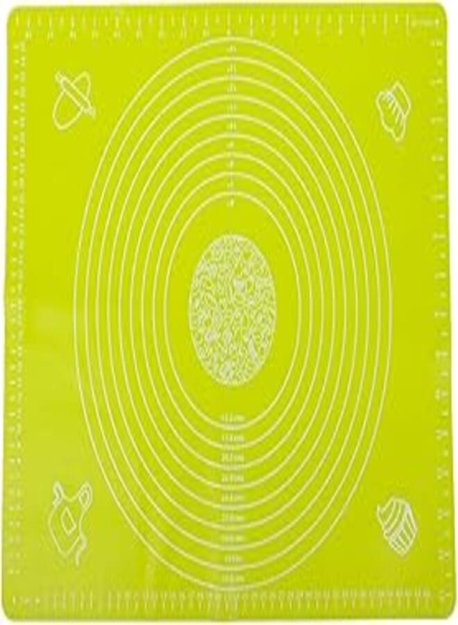 Generic Silicon Rectangle Baking Mat with Measurements For Pastries - Green