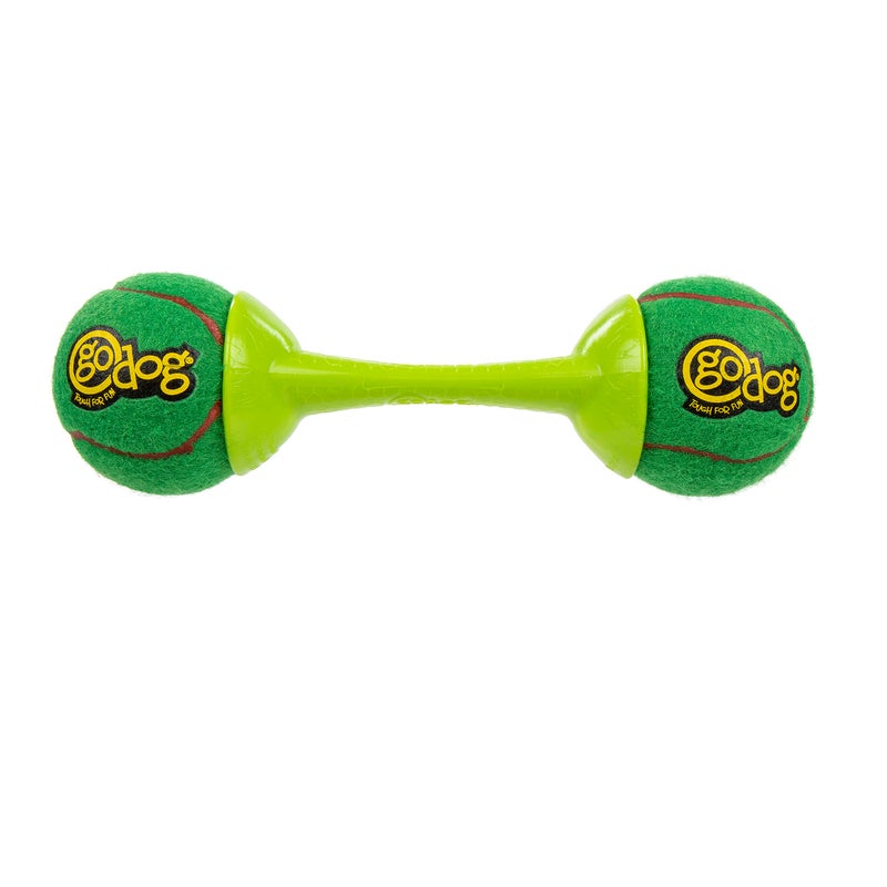goDog Holiday Collection goBone DoubleSided Tennis Ball Bone Dog Toy GreenRed Large - Image 2